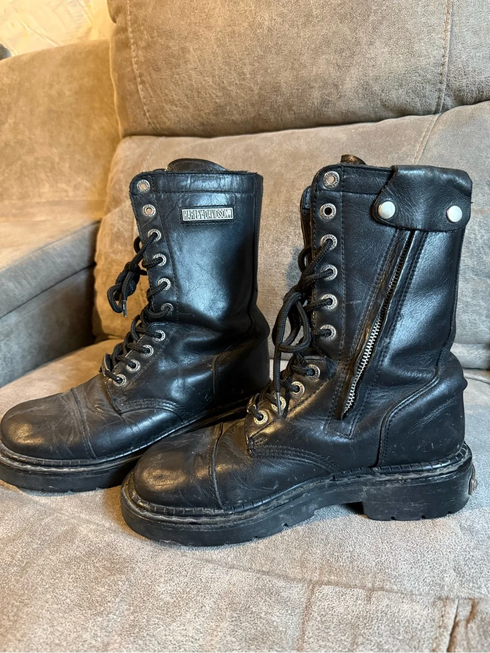 Harley-Davidson Men's Black Leather Motorcycle Riding Boots